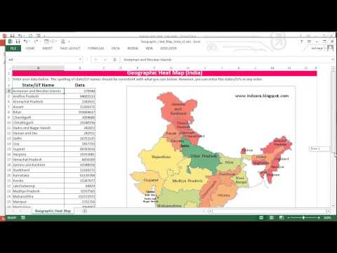 Geographic heat map for India in Excel