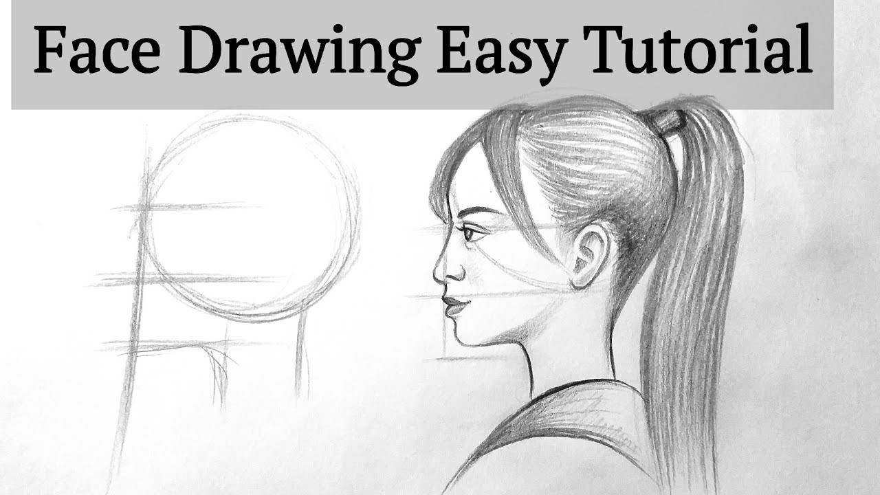 Drawing Side Face Girl Illustration Illustration | PSD Free Download -  Pikbest