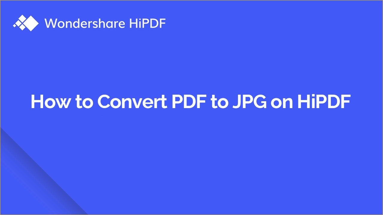 How to Convert PDF to JPG for Free Online | HiPDF