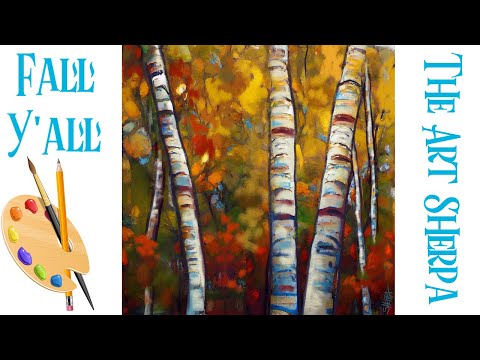 How to paint Abstract Birch Trees  EASY acrylics for beginners: A step-by-step tutorial