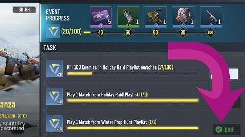 Call Of Duty Mobile Play 1 Match from Winter Prop Hunt Playlist  Task Complete