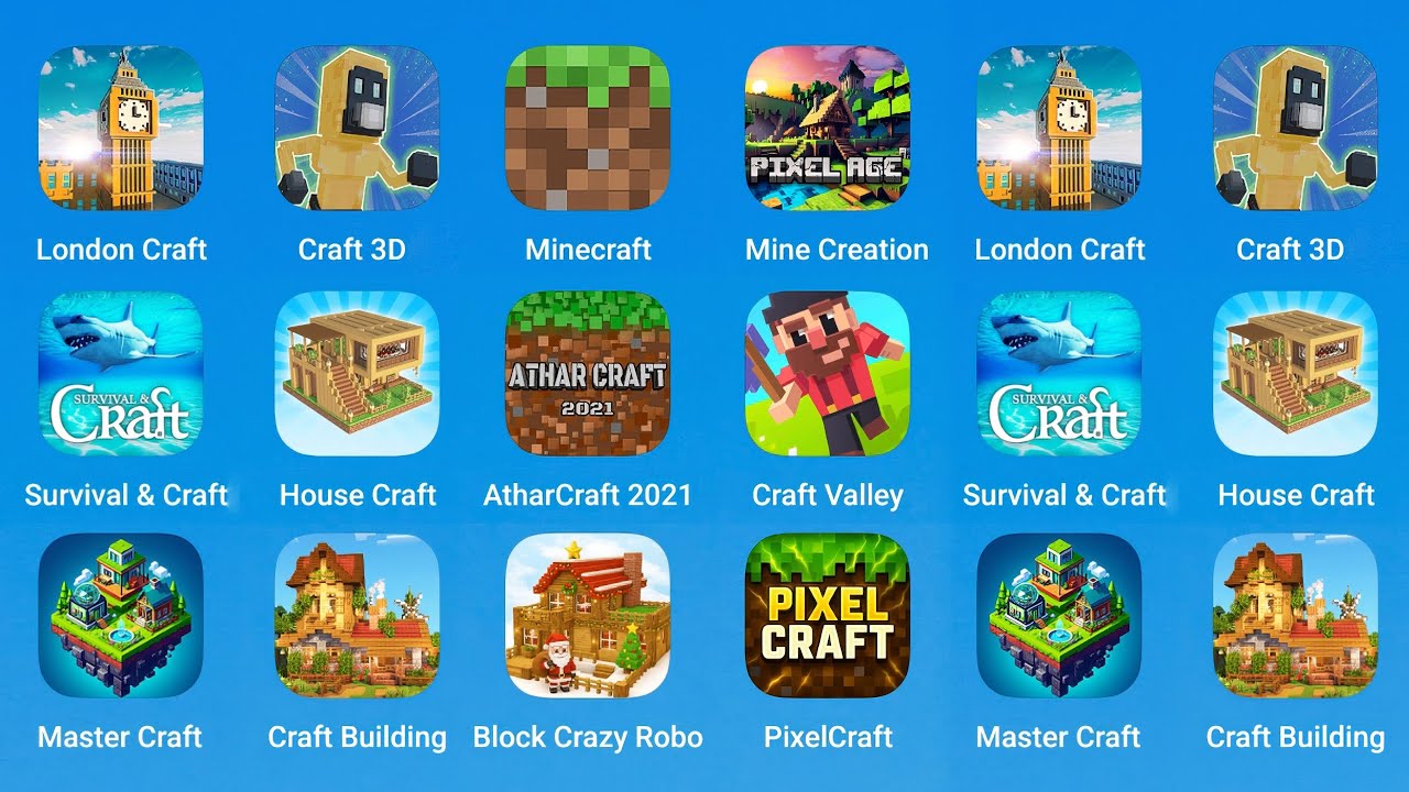 London Craft,Craft 3D,Minecraft,Mini Craft,Survival & Craft,House Craft,Master Craft,PixelCraft