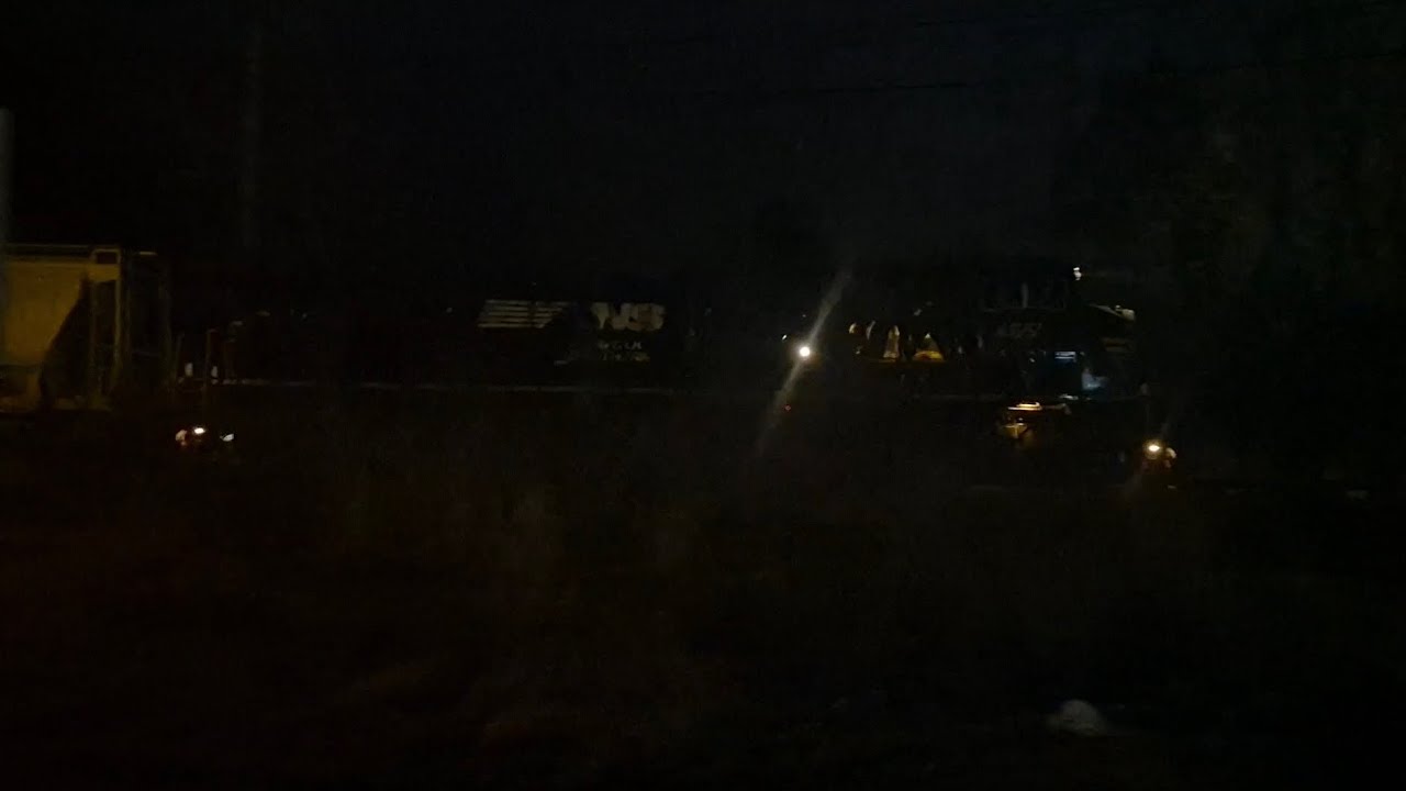 Norfolk southern train coming through at midnight