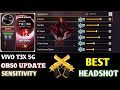VIVO T3X 5G Free Fire Sensitivity ⚙️ | Vivo t3x 5G best headshot setting || free fire Max X Naruto