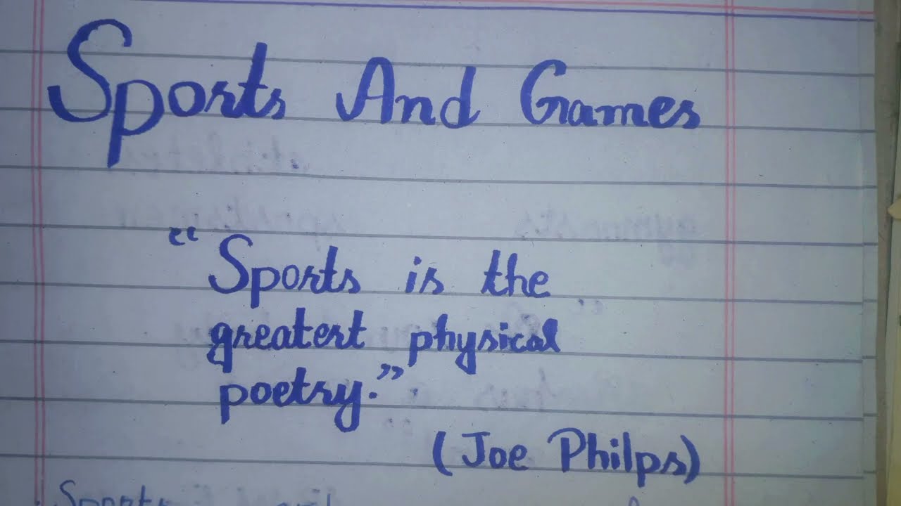 quotation on essay sports and games