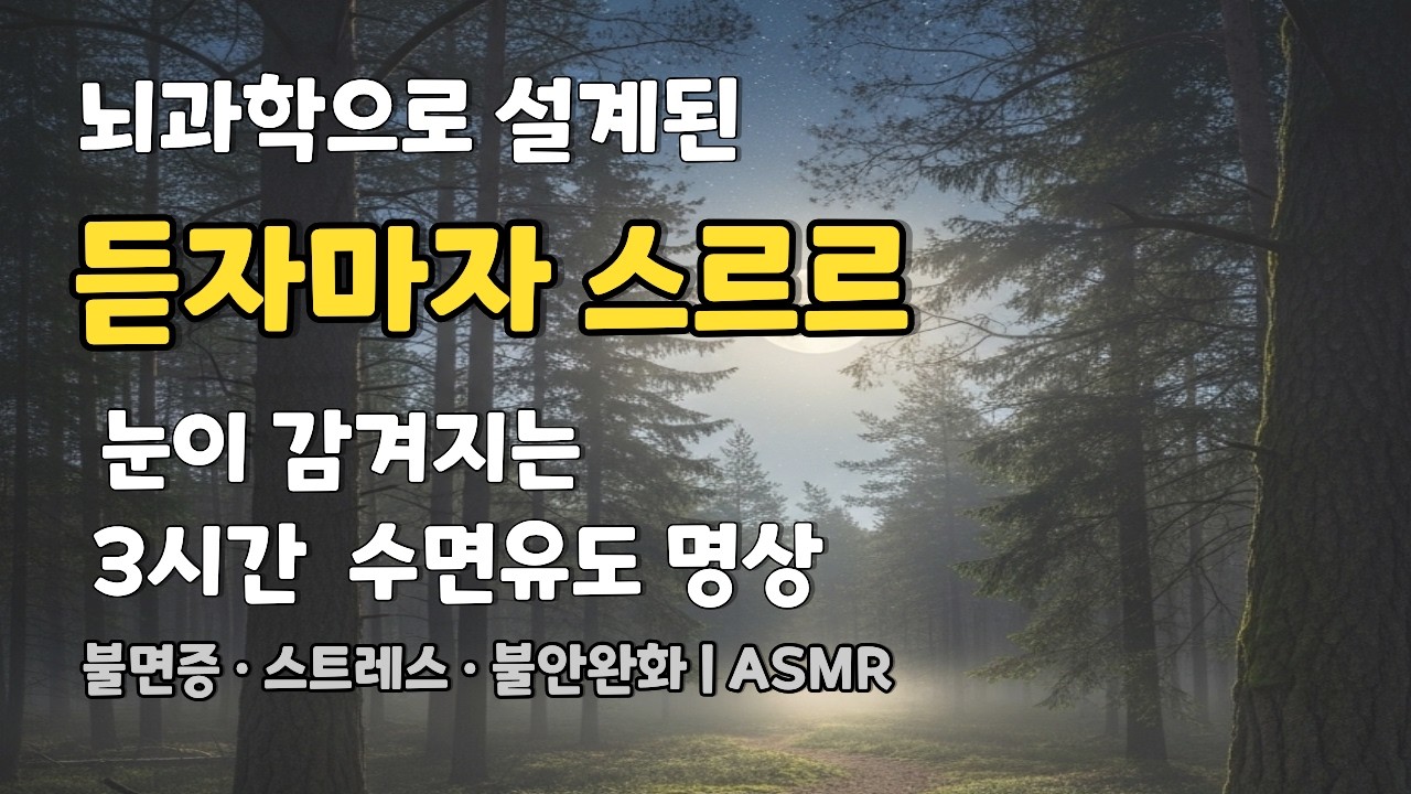 😴 뇌과학으로 설계된 3시간 수면유도 명상 ASMR | 듣자마자 스르르 눈이 감겨지는 잠잘드는 음악 - 불면증 · 스트레스 · 불안 완화