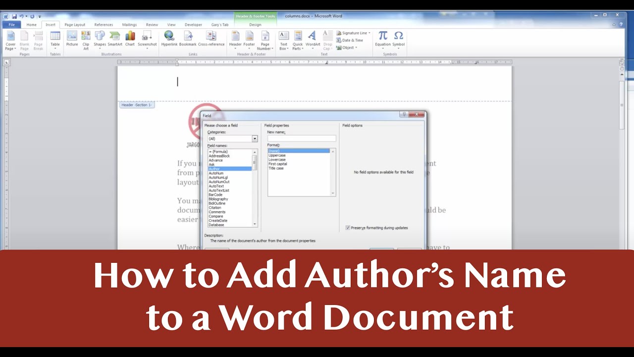 Suggesting the address, name, or identity in Microsoft Word