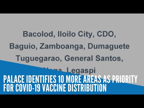 Palace identifies 10 more priority areas for COVID-19 vaccine distribution