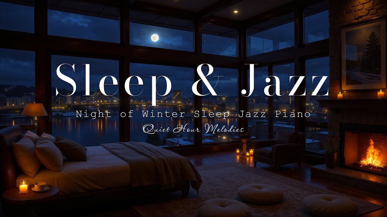 Night of Winter Sleep Jazz Piano - Relaxing Smooth Jazz Music & Fireplace Sounds for Deep Sleep...