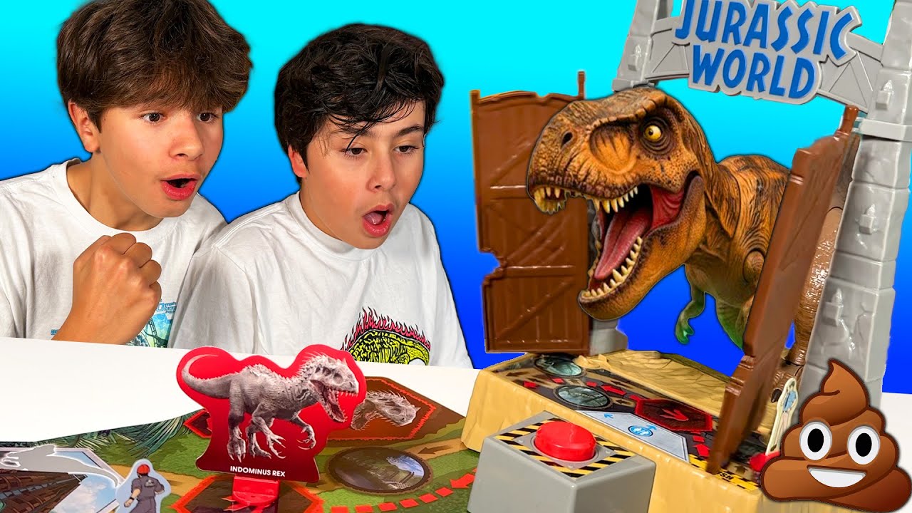 ¡LA BROMA DE KING POPÓ! 💩😂 Jugamos a ESCAPE DEL T-REX, Jurassic World!!