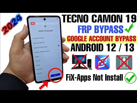 Tecno Camon 19 frp bypass/remove / rest Google account tecno CI6 CI8 camon 19 pro solve 👌