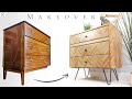 Mid century dresser makeover  plywood furniture transformation  thrift flip