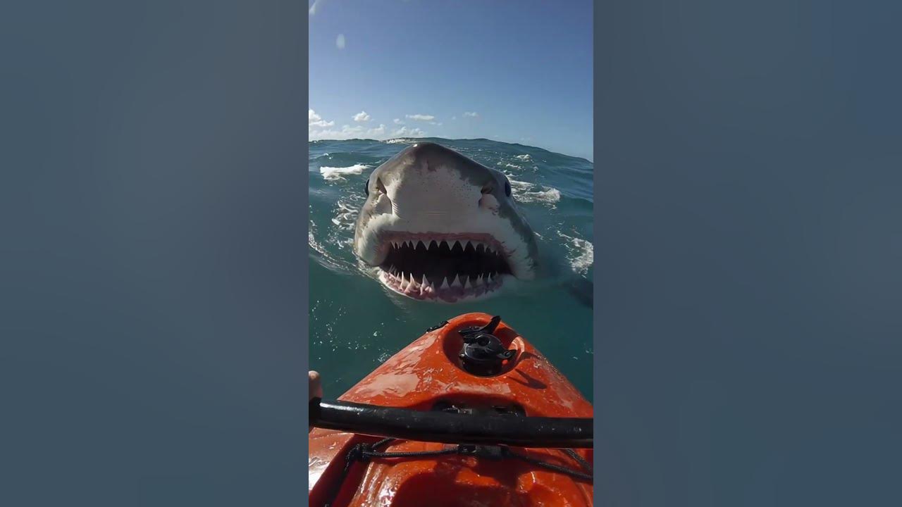He Was Kayaking… Then a Shark Jumped Out! 😱#sharkencounters #survivalstory