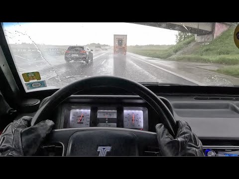 RAINY DRIVE TOFAŞ ŞAHİN 1.6 POV IN GERMANY AUTOBAHN -ASMR VIDEO