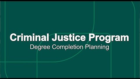 Criminal Justice Program Guide