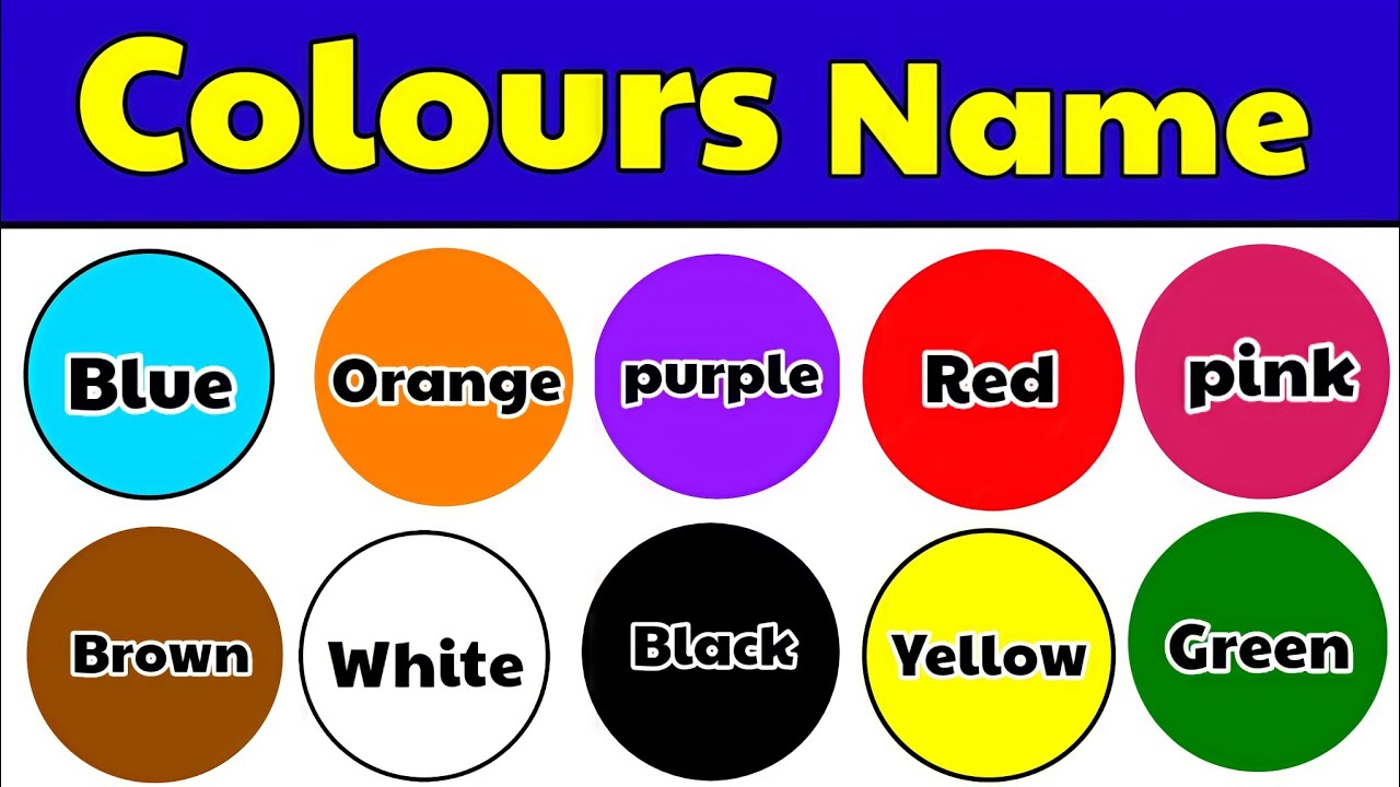 20 Colours Name | Name of Colours | Colours Name In English | - YouTube