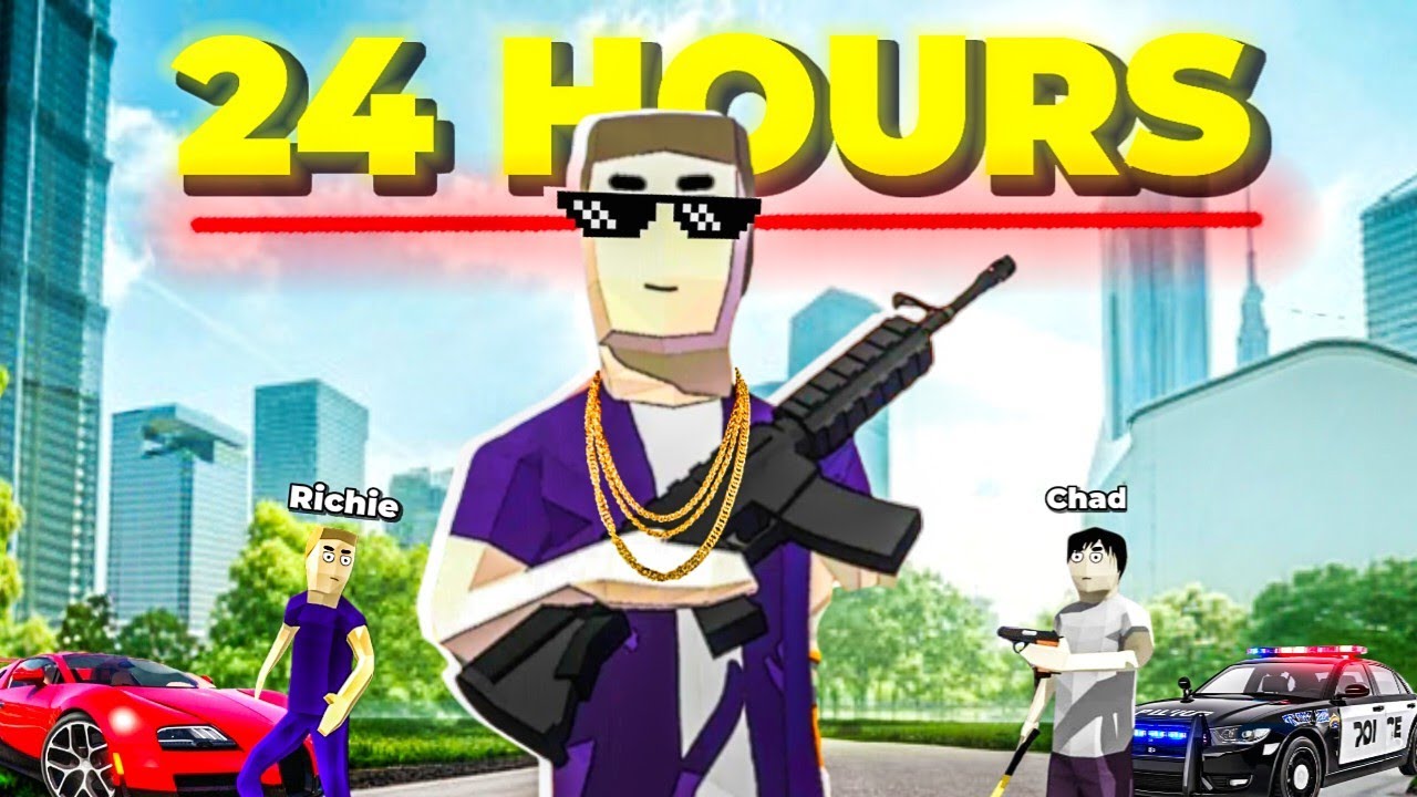 I Spent 24 Hours in Dude Theft Wars - YouTube