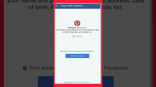 Pinterest login with Facebook/ how to log Pinterest account with Facebook#facebook #pinterest #viral