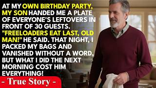 Freeloaders Eat Last Old Man Said My Son Handing Me A Plate Of Scraps At My 67th Birthday Pa