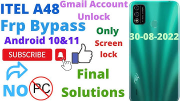 itel A48 FRP Bypass Android 10 2022 ( L6006L ) Google Account Bypass Without Pc 100% Solutions NEW