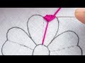 Beautiful Flower  Hand Embroidery Tutorial Easy Flower Embroidery Design for Beginner