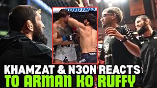 Khamzat Chimaev And N3On Reaction On Arman Tsarukyan Knocking Out Mauricio Ruffy