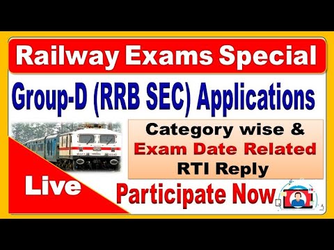Railway Group D RRB Secunderabad Category wise Applications Exam Date Latest Data  by SRINIVASMech