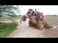 Tractor Stunts With Brave Driver In Mud With Massey Ferguson 385 Tractor Ultimate Power Of Engine 😍