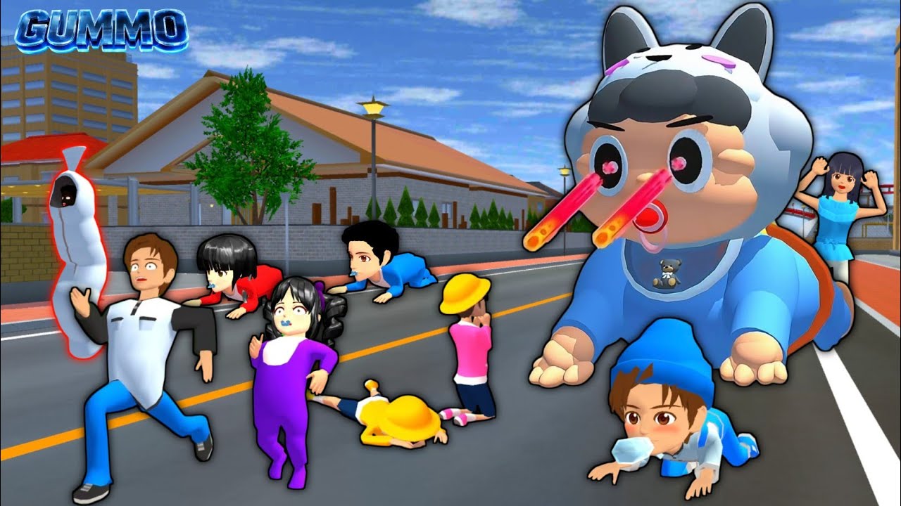 Mainan Baby Chelyn Papa Mama Berubah Menjadi Monster Bayi Raksasa 😱 Yuta Di Serang Menjadi Bayi 😱  