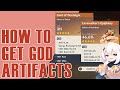 HOW TO LEVEL UP ARTIFACTS AND INCREASE YOUR CHANCE TO GOD ARTIFACTS // GENSHIN IMPACT