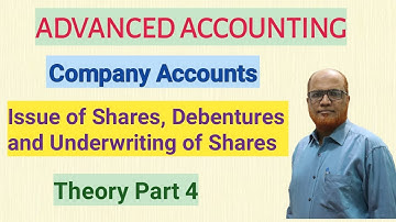 Advanced Accounting I Company Accounts I Issue of Shares and Debentures I Theory I Part 4 I Khans Sr