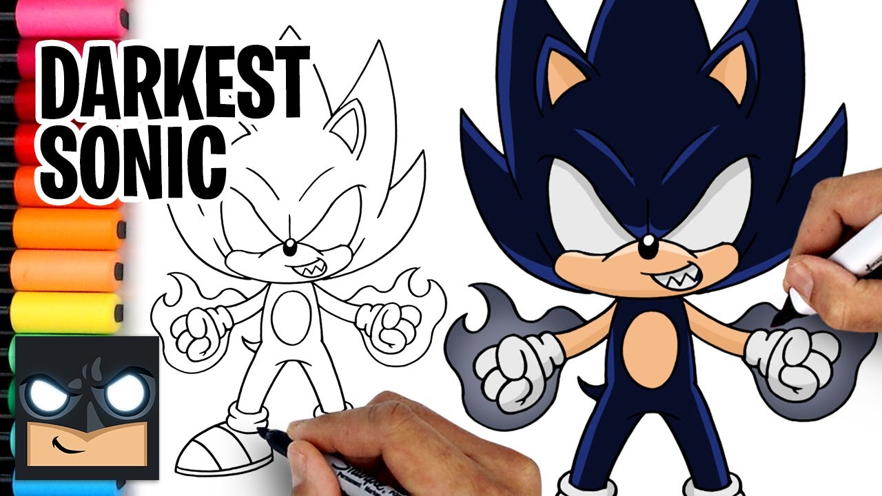 How To Draw Dark Sonic for Beginners 