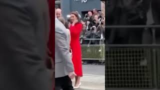 Elderly man casually walks past Princess Catherine