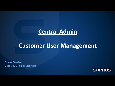 Sophos Central Admin User Management
