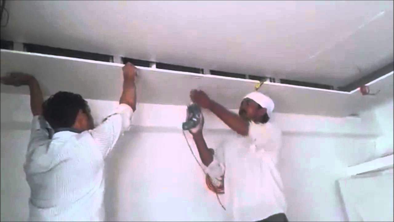 False Ceiling work in Gypsum Board - YouTube