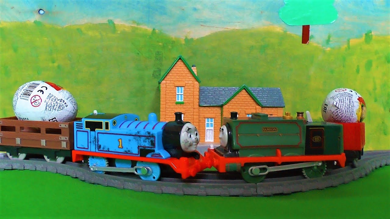 паровозик Томас и его друзья Макс открывает сюрпризы игрушки пожарный Сэм мультик для детей