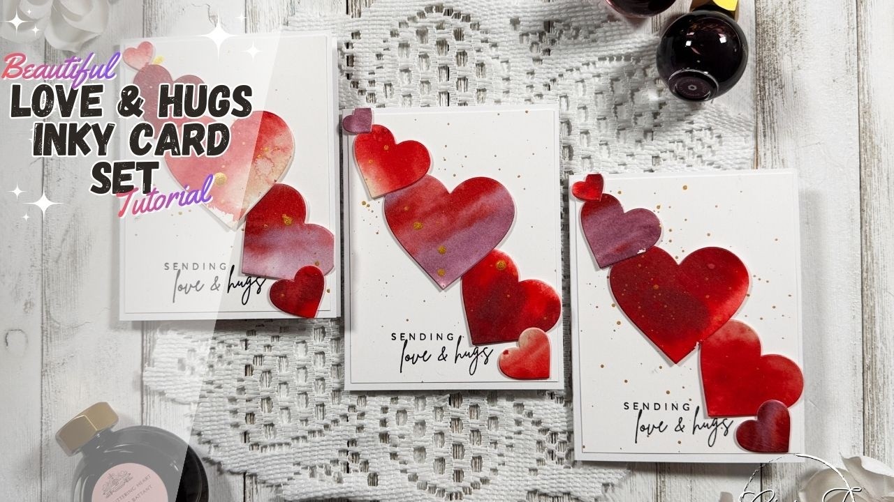 Урок по созданию потрясающего набора открыток «Любовь и объятия» чернилами.