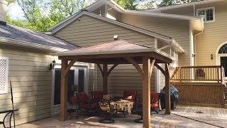 The Kangs build a backyard Gazebo with help from friends one day before the Mother