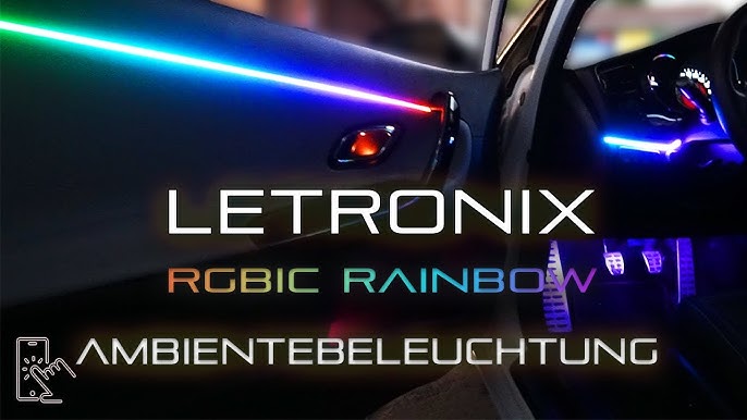 LETRONIX RGBIC RGB Full LED Rainbow Auto Ambientebeleuchtung (Für  Armaturenbrett) mit APP Steuerung und Fernbedienung : : Auto &  Motorrad