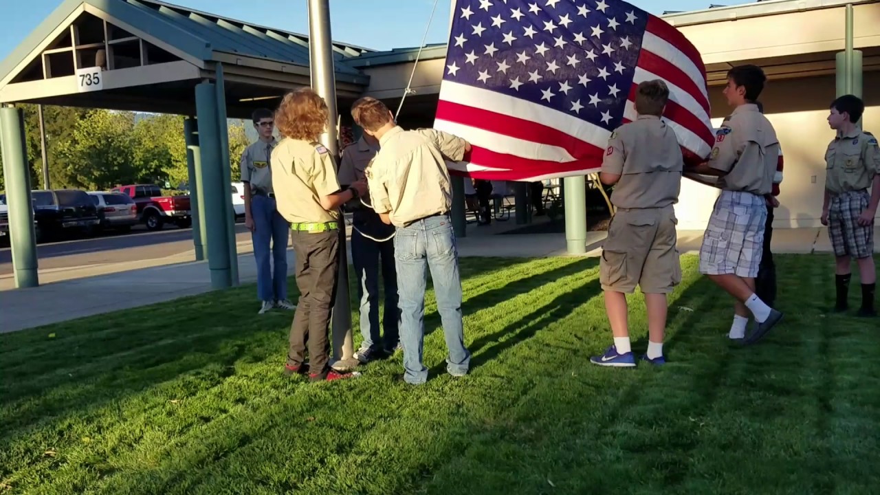 Troop 23 outdoor flag ceremony YouTube