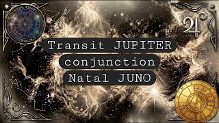 Transit Jupiter conjunction Natal Juno @natal-astrology 