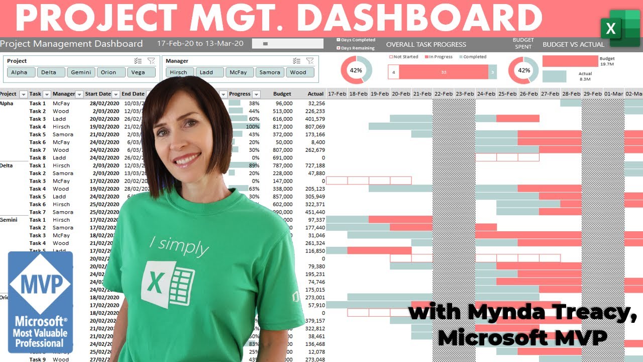 Interactive Excel Project Management Dashboard - Free Download