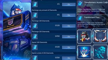 TRANSFORMER RECHARGE EVENT PHASE 1 GET TOTAL 17 TOKENS FREE  / MOBILE LEGENDS
