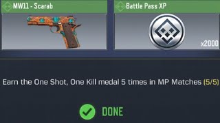 Call Of Duty Mobile Earn The One Shot One Kill Medal 5 Times In Mp Matches Task Complete Youtube