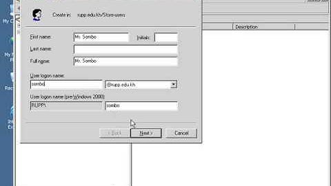 Create users in active directory | windows server 2003