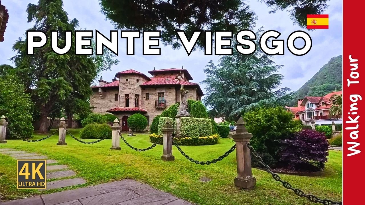 🇪🇸 Puente Viesgo 4K Walking Tour | El Pueblo Más Bonito de Cantabria?