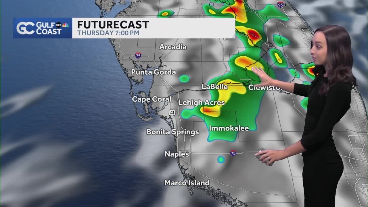 Scattered inland storms Thursday for southwest Florida - YouTube