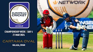 🔴 European Cricket League, 2024 | Championship Week, Day 4 | Cartama Oval, Spain | T10 Live Cricket