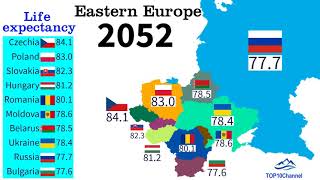 Life expectancy (years) of Eastern European countries in 300 years (1800 - 2100)| TOP 10 Channel