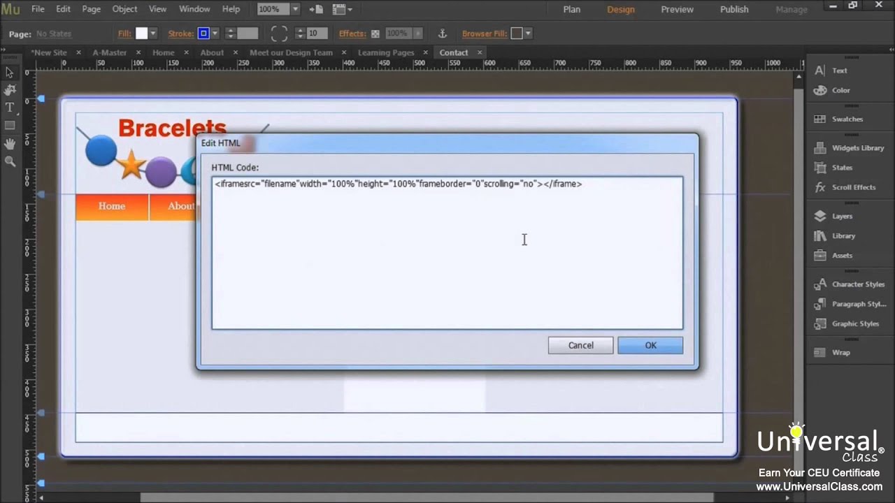Adding Content from Other Sources in Adobe Muse Tutorial - YouTube